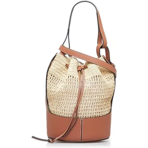 Pre-owned Bucket Bags, female, , Size: ONE SIZE Pre-owned Leather shoulder-bags - Loewe Pre-owned - Modalova