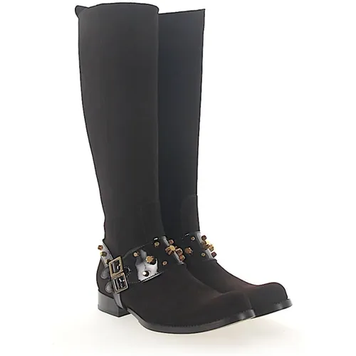 Elevate Your Style with Leather High Boots , female, Sizes: 4 1/2 UK, 5 1/2 UK, 5 UK, 4 UK - Dsquared2 - Modalova