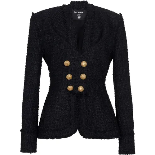 Kragenlose Jacke aus Tweed Balmain - Balmain - Modalova