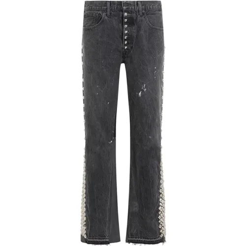 Schwarze Studded Flare Jeans - Gallery Dept. - Modalova