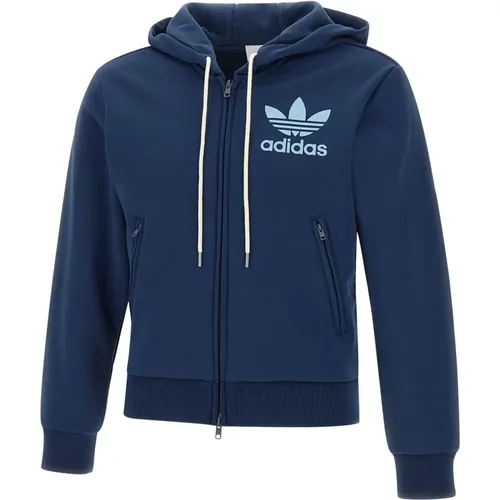 Zip-throughs, male, , Size: S WB Track Hoodie Sweater Navy - Adidas - Modalova