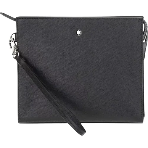 Leder Clutch Tasche mit Emblem Detail - Montblanc - Modalova