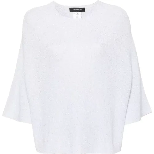 Weiße Metallfaden Pullover , Damen, Größe: L - Fabiana Filippi - Modalova