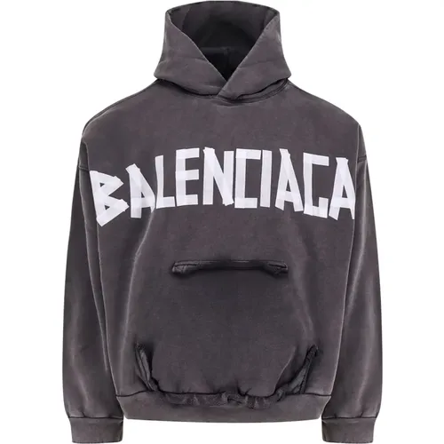 Hoodies, male, , Size: 2XS Vintage Logo Hooded Sweatshirt - Balenciaga - Modalova