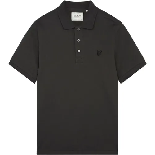 Tonal Eagle Polo Shirt Grau Baumwolle , Herren, Größe: M - Lyle & Scott - Modalova