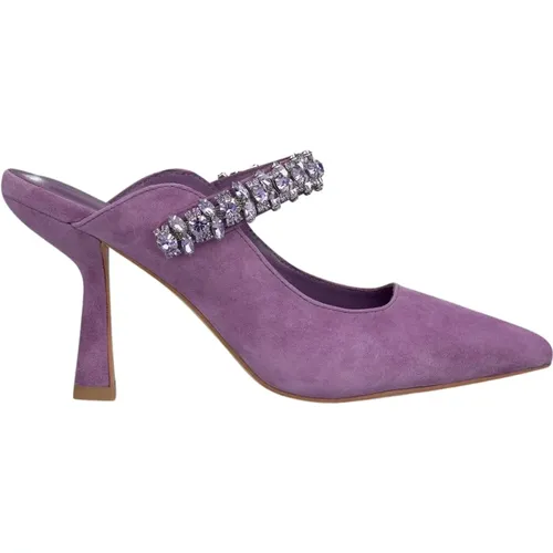 Stylish Slingback Shoe with Embellished Strap , female, Sizes: 9 UK - Alma en Pena - Modalova
