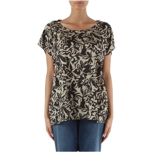 Stretch fabric blouse with all-over print , female, Sizes: XL, M - Elena Mirò - Modalova