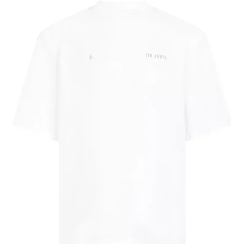 Weiße Baumwoll-T-Shirt mit Gepolsterten Schultern , Damen, Größe: 2XS - The Attico - Modalova