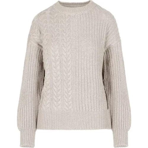 Cable Knit Crew Neck Sweater , female, Sizes: XL, M, L - BomBoogie - Modalova