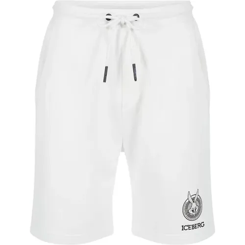 Bermuda-Shorts mit Cartoon-Logo , Herren, Größe: 2XL - Iceberg - Modalova