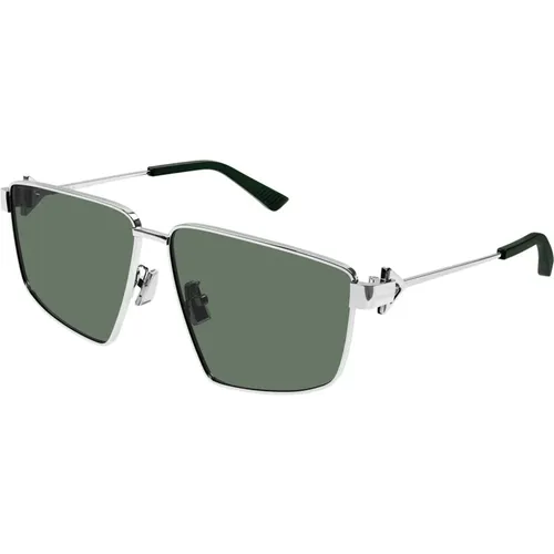 Silber/Grau Grüne Sonnenbrille,Sunglasses - Bottega Veneta - Modalova