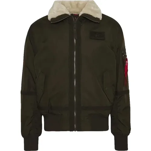 Winterjacke mit Kunstpelzkragen - alpha industries - Modalova