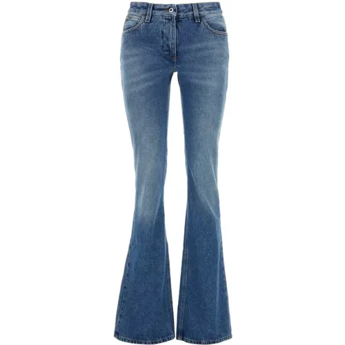 Boot-cut Jeans , Damen, Größe: W28 - Off White - Modalova