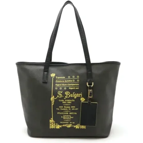 Pre-owned Tote Bags, female, , Size: ONE SIZE Pre-owned Leather shoulder-bags - Bvlgari Vintage - Modalova