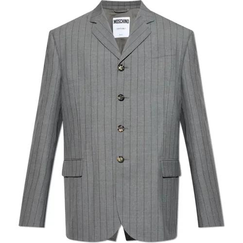 Blazers, male, , Size: XL Wool blazer - Moschino - Modalova