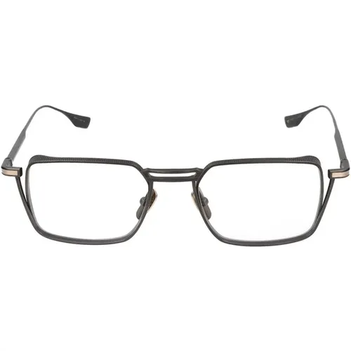 Glasses, male, , Size: 51 MM Lindstrum Black Iron/White Gold Eyeglasses - Dita - Modalova