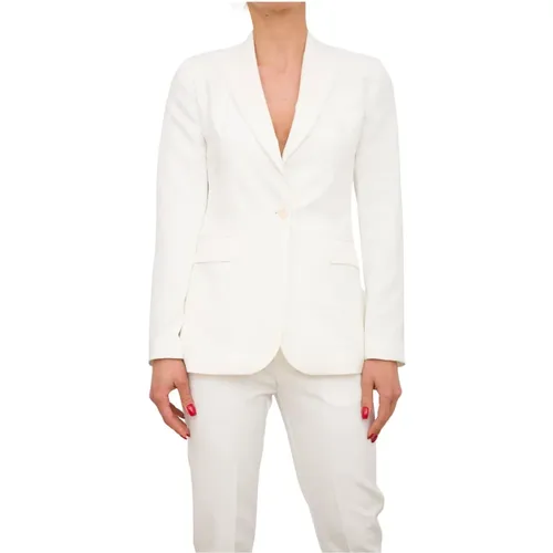 Luxuriöse Weiße Lange Jacke , Damen, Größe: L - Liu Jo - Modalova