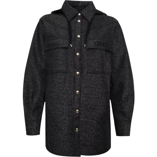 Single-Breasted Coats, female, , Size: 2XS Hooded Coat Basic Style - Liu Jo - Modalova