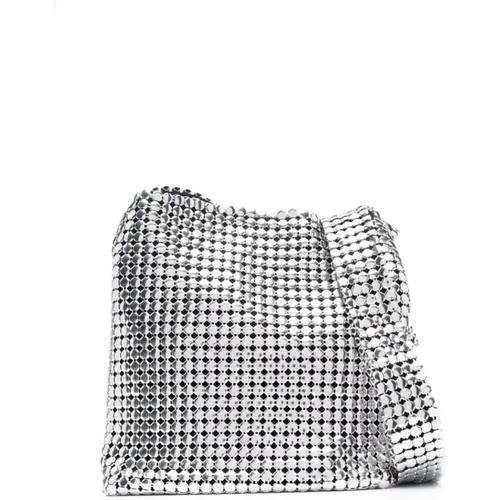 Shoulder Bags, female, , Size: ONE SIZE Silver Pixel Mini Micro Shoulder Bag - Paco Rabanne - Modalova