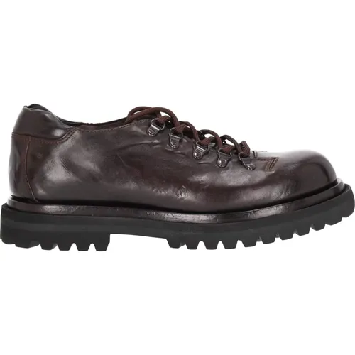 Laced Shoes, male, , Size: 8 US Scarpa rocciatore basso in pelle fondo St Moritz - Officine Creative - Modalova