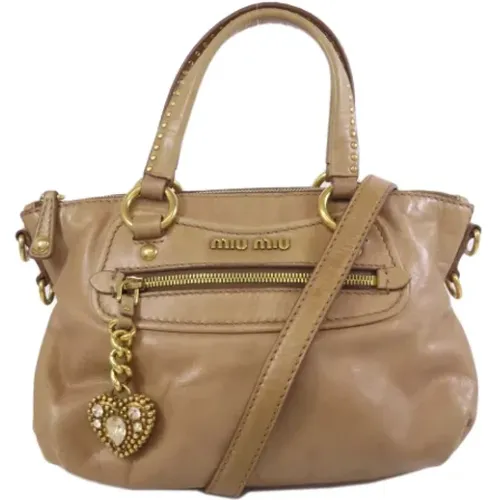 Pre-owned Leather handbags , female, Sizes: ONE SIZE - Miu Miu Pre-owned - Modalova