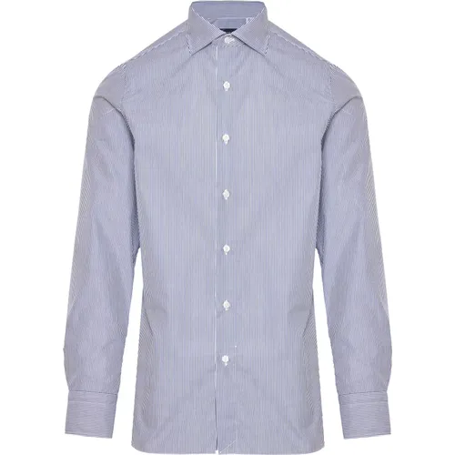 Striped Cotton Shirt Made in Italy , male, Sizes: M, 3XL, 2XL, XL, 4XL, L - Finamore - Modalova