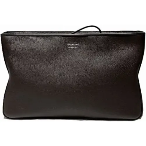 Pre-owned Clutches, female, , Size: ONE SIZE Pre-owned Leather clutches - Salvatore Ferragamo Pre-owned - Modalova