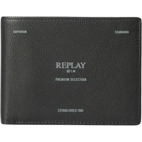 Wallets & Cardholders, male, , Size: ONE SIZE Cardholder Wallet Minimalist Style - Replay - Modalova