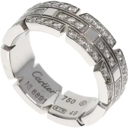 Pre-owned Jewellery, female, , Size: ONE SIZE Pre-owned White Gold rings - Cartier Vintage - Modalova