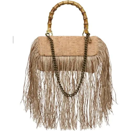 Cork Baguette Handbag , female, Sizes: ONE SIZE - La Milanesa - Modalova