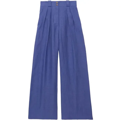 Marlène Hose aus blauem Leinen,Marlène Hose aus Himbeerleinen - Ines De La Fressange Paris - Modalova