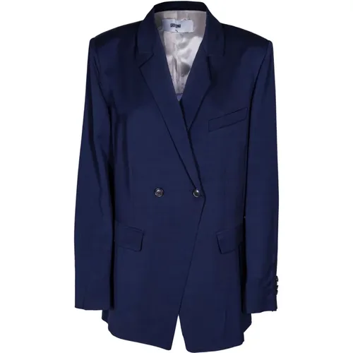 Blazers, female, , Size: M Double-breasted blazer with mirror lapels - Mauro Grifoni - Modalova