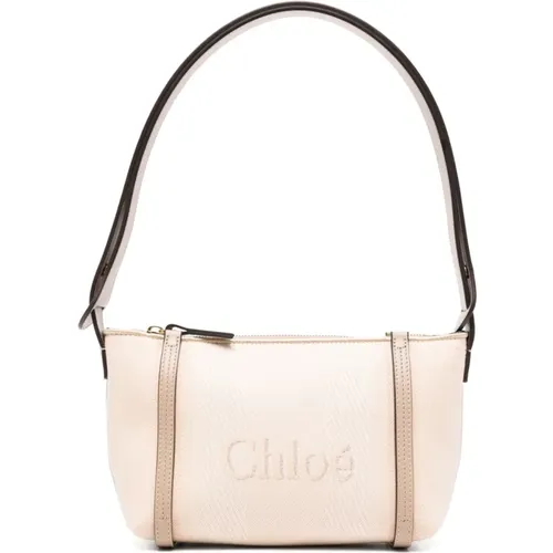 Shoulder Bags, female, , Size: ONE SIZE Embroidered Logo Shoulder Bag - Chloé - Modalova