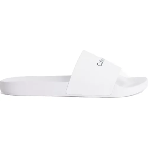 Weiße Gummiflipflops für Männer , Herren, Größe: 44 EU - Calvin Klein - Modalova