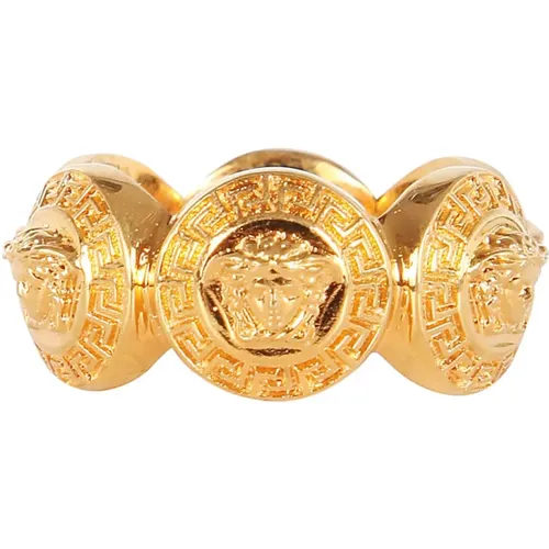 Rings, female, , Size: 56 MM Multi Logo Ring - Versace - Modalova