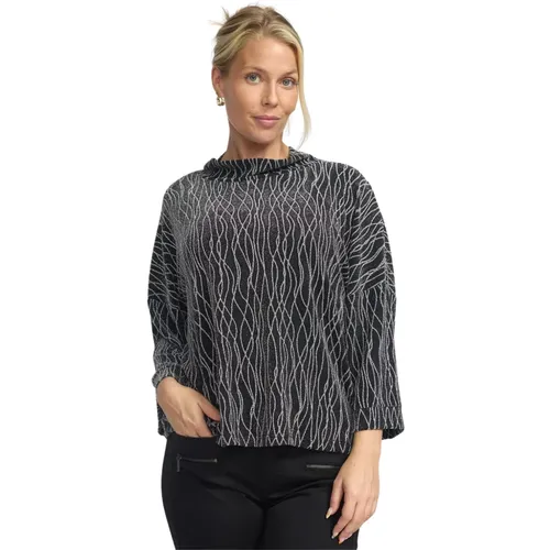 Schwarze Glitzerbluse Gerti.Wi24 Stil , Damen, Größe: 2XL - 2-Biz - Modalova