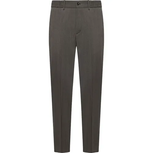 Chinos, male, , Size: XL Wool Trousers with Elasticated Waist - Tagliatore - Modalova