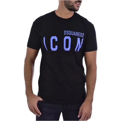 Baumwoll-T-Shirt mit Großem Logo - Dsquared2 - Modalova