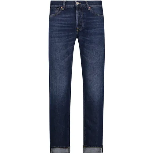 Selvedge Slim Fit Denim Jeans , male, Sizes: W33 - Tela Genova - Modalova