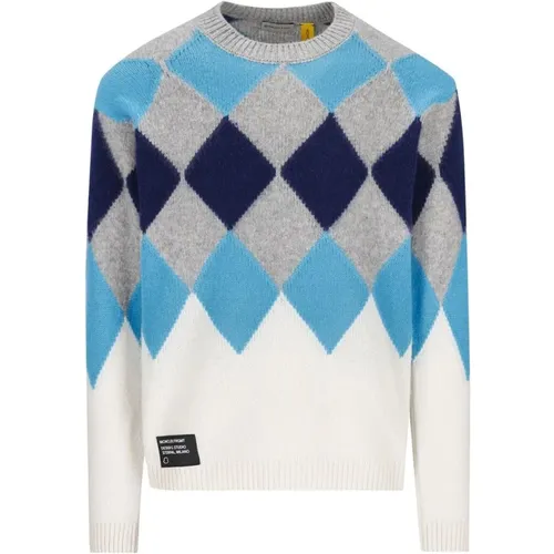 Gray Cashmere Wool Sweater , male, Sizes: L - Moncler - Modalova