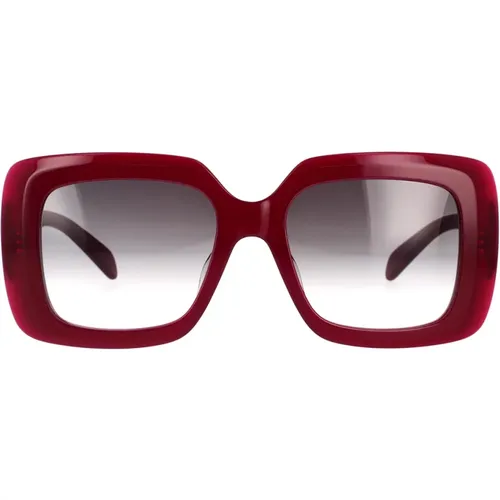 Burgundy Rectangular Sunglasses with Gradient Lenses , female, Sizes: 54 MM - Celine - Modalova