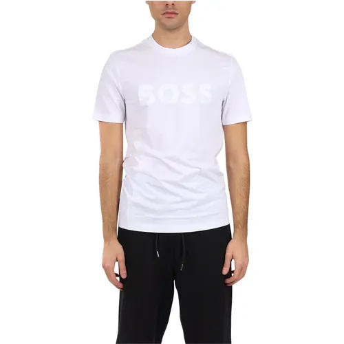 Cotton T-shirt with Front Logo , male, Sizes: S, M, L, 2XL, XL - Hugo Boss - Modalova