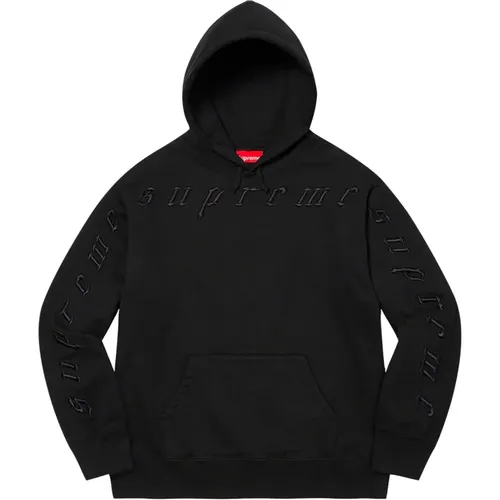 Limitierte Auflage Erhöhte Stickerei Kapuzenpullover Schwarz - Supreme - Modalova