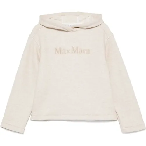 Hoodies, female, , Size: M Embroidered Logo Hooded Sweater - Max Mara - Modalova