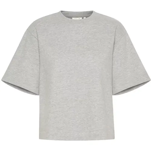 Light Grey Melange Boxy Top , female, Sizes: S, XL - InWear - Modalova