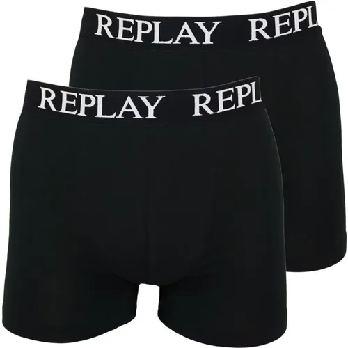 Sporty Boxer Trunks 2-Pack Basic Logo - Replay - Modalova