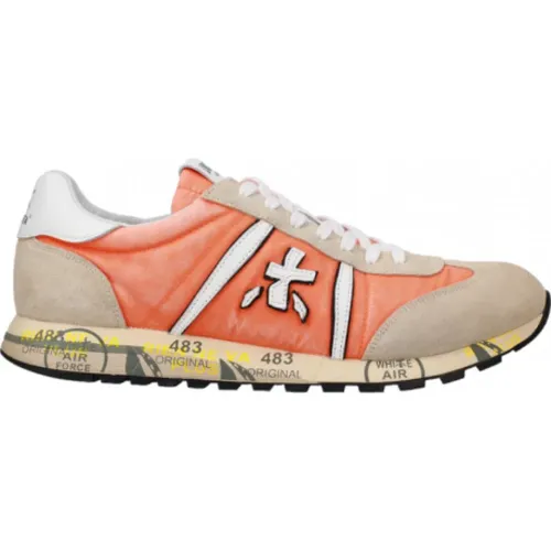 Orange Nylon Wildleder Beige Sneakers , Herren, Größe: 41 EU - Premiata - Modalova