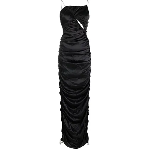 Draped Satin Dress with Open Back , female, Sizes: S - Del Core - Modalova