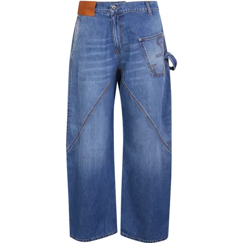 Wide Jeans, male, , Size: W30 Twisted Wide-Leg Jeans - JW Anderson - Modalova