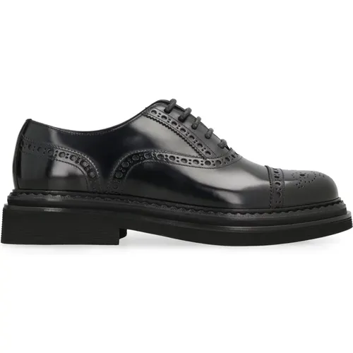 Klassische Leder Brogue Schnürschuhe , Herren, Größe: 43 1/2 EU - Dolce & Gabbana - Modalova